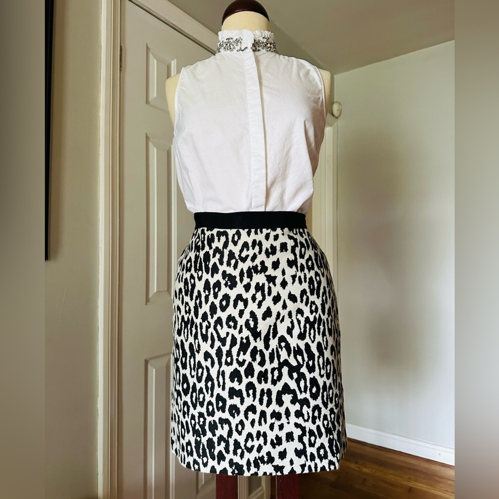 Ann Taylor Animal Wool Blend Pencil Skirt
